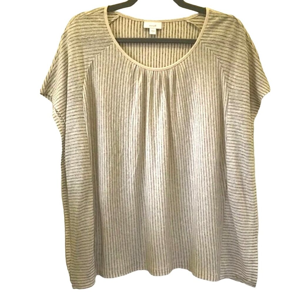Pure Jill J.Jill Women's Butterfly-Sleeve Striped Linen- Modal Blend Top. Size S